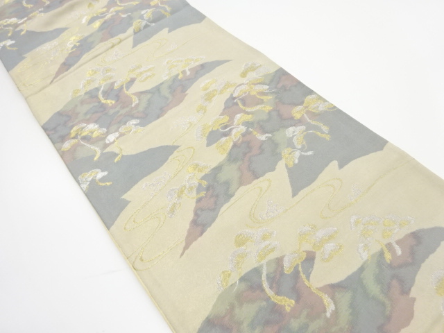 アンティーク　松原模様織り出し袋帯（着用可）